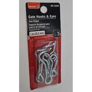 Bulldog Hardware Zinc Plated Gate Hooks & Eyes 2 inch (50.8 mm) - Pack of 3